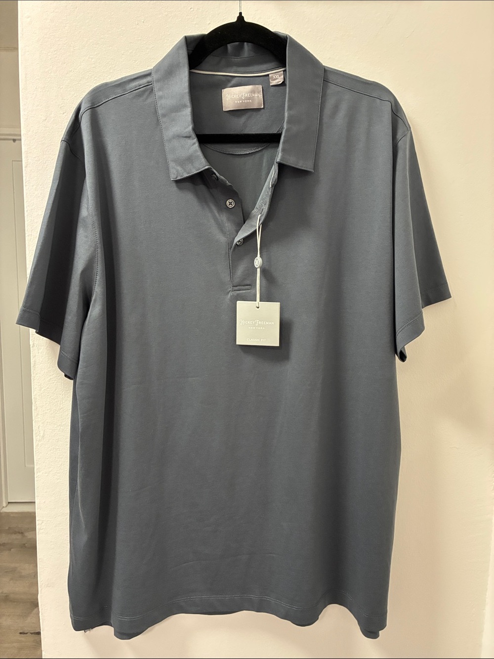NWT! Hickey Freeman Slate Blue Polo Shirt